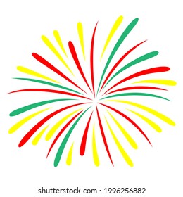 Fire work icon Vector Illustration design Logo template. Isolated on a blank background which can be edited and renamed. New year celebrations and parties.