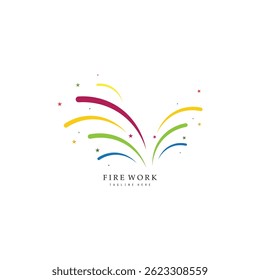  fire work logo icon vector template