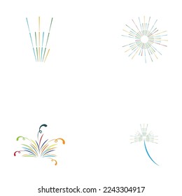fire work logo set  Vector Illustration design Logo template