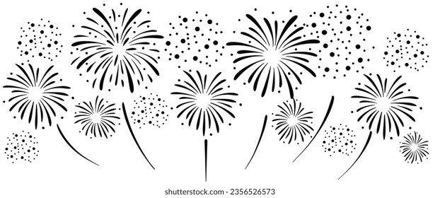 Fire work vector art illustration