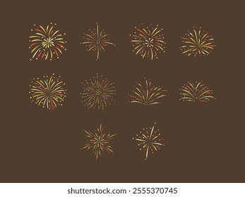 Fire Works Design Element Set