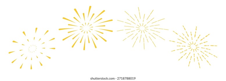 Ícone de Fire works. Conjunto de ícones do Fireworks. Símbolo de celebração do 4 de julho, elemento de design do Dia da Independência.