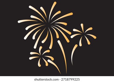 Ícone de Fire works. Conjunto de ícones do Fireworks. Símbolo de celebração do 4 de julho, elemento de design do Dia da Independência