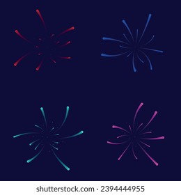 Fire Works, Vector, Editable colors and directions