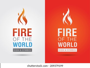 Fire of the world sign icon symbol info graphic. Creative marketing. Environmental social enterprise.