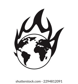 Fire World Wide Patch V66 Patch Streetwear, Urban Design Black and White Colors Patch Commercial Use