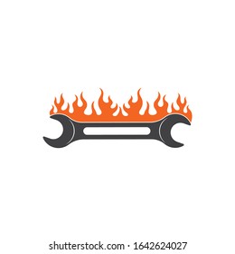 fire wrench vector illustration and icon of automotive repair  design
