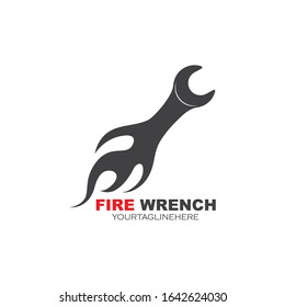 fire wrench vector illustration and icon of automotive repair  design
