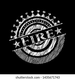 Fire written on a chalkboard. Vector Illustration. Detailed.