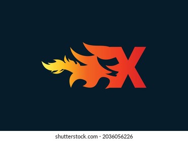 Fire X Letter Logo And Icon Design Template