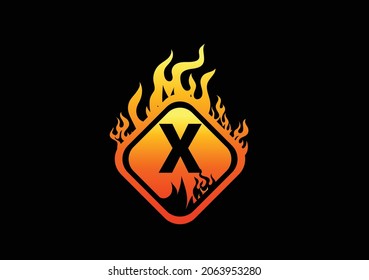 Plantilla de diseño de iconos y logotipos de letras X de incendios