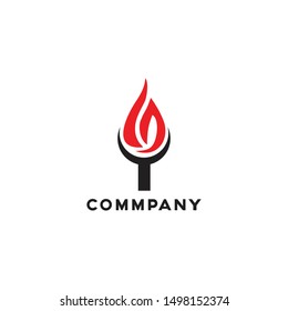 Fire y logo simple and minimalist