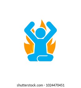 Fire Yoga Logo Icon Design
