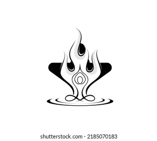fire yoga logo icon silhouette