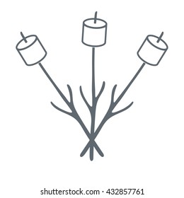 Fire and zephyr icon on white background. Vector illustration.

