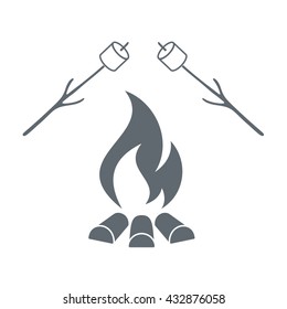Fire and zephyr icon on white background. Vector illustration.
