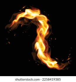 Fire zigzag. Isolated vector illustration