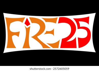 fire25 logotype, vector illustration, unique typography abstract style

