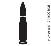 Firearm bullets. Gun bullet icon simple sign. Gun bullet icon vector design illustration. Gun bullet icon image. Collection of weapon and army stock vector