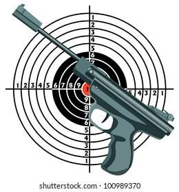 firearm, the gun against the target. vector