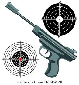 firearm, the gun against the target. vector
