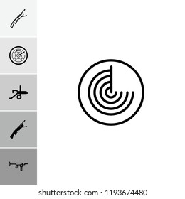 Firearm icon. collection of 6 firearm filled and outline icons such as cannon, submachine gun. editable firearm icons for web and mobile.