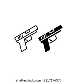 vector de icono de arma de fuego aislado en fondo blanco