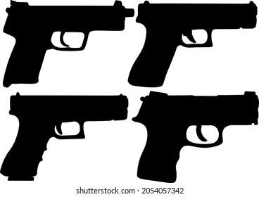 Firearm included big . Vector image.