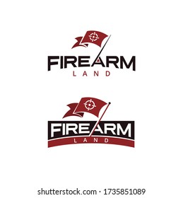 firearm land shooting place logo two versions template