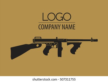 Firearm logo template. Guns, rifles badge. Flat design. Vector illustration