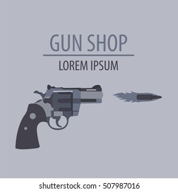 Firearm logo template. Guns, rifles badge. Flat design. Vector illustration