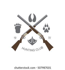 Firearm logo template. Guns, rifles badge. Flat design. Vector illustration