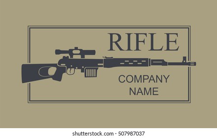Firearm logo template. Guns, rifles badge. Flat design. Vector illustration