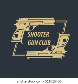 Firearm logo template. Guns, rifles badge. Flat design. Vector illustration