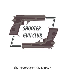 Firearm logo template. Guns, rifles badge. Flat design. Vector illustration