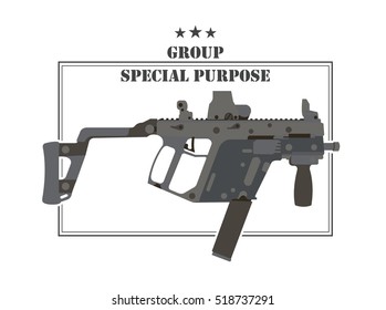 Firearm logo template. Guns, rifles badge. Flat design. Vector illustration
