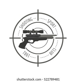 Firearm logo template. Guns, rifles badge. Flat design. Vector illustration