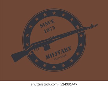 Firearm logo template. Guns, rifles badge. Flat design. Vector illustration