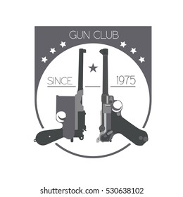 Firearm logo template. Guns, rifles badge. Flat design. Vector illustration