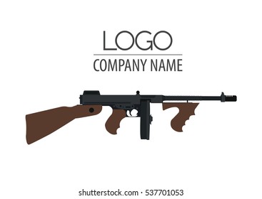 Firearm logo template. Guns, rifles badge. Flat design. Vector illustration