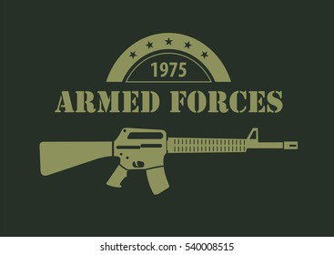 Firearm logo template. Guns, rifles badge. Flat design. Vector illustration