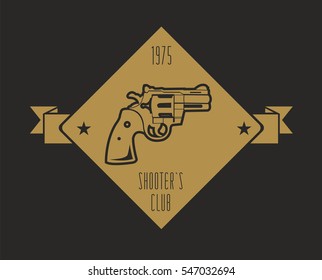 Firearm logo template. Guns, rifles badge. Flat design. Vector illustration