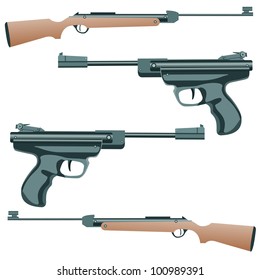 firearm, a pistol on a white background. Vector.