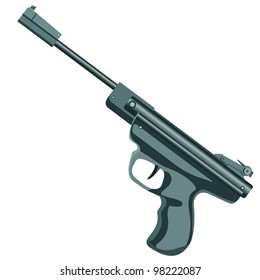 firearm, a pistol on a white background. Vector.