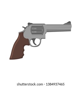 firearm revolver in flat style on white background