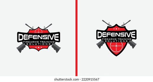 firearm shooting range logo with shield