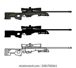 firearm vector. gun , soldier, shoot