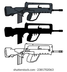 firearm vector. gun , soldier, shoot