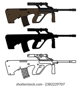 firearm vector. gun , soldier, shoot