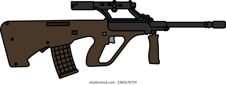 firearm vector. gun , soldier, shoot